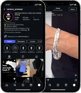 Perfil da Ventura Pratas no Instagram, cliente da Transcend E-commerce