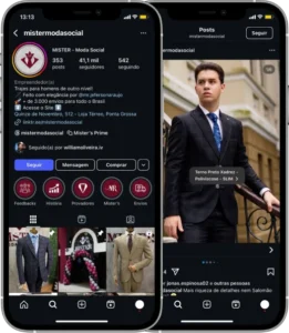 Perfil da Mister Moda Social no Instagram, cliente da Transcend E-commerce