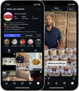 Perfil da Minas Sul no Instagram, cliente da Transcend E-commerce