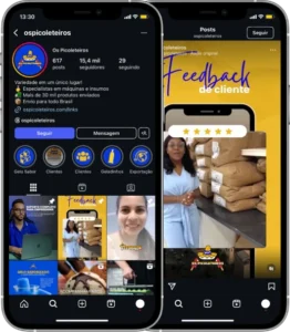 Perfil da Os Picoleteiros no Instagram, cliente da Transcend E-commerce