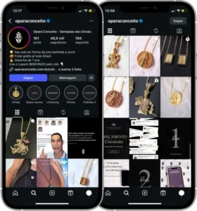 Perfil da Opará Conceito no Instagram, cliente da Transcend E-commerce