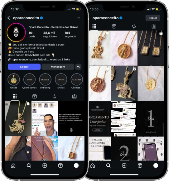 Perfil da Opará Conceito, cliente da Transcend