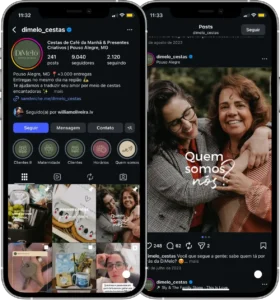 Perfil da Di Melo Afeto in Box no Instagram, cliente da Transcend E-commerce