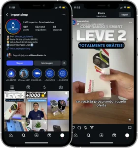 Perfil da LMP Imports no Instagram, cliente da Transcend E-commerce