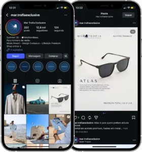 Perfil da Mar Trofia Exclusive no Instagram, cliente da Transcend E-commerce