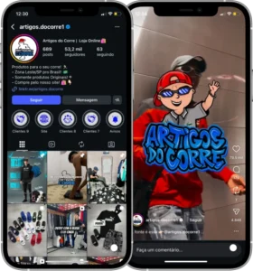 Perfil da Artigos do Corre no Instagram, cliente da Transcend E-commerce