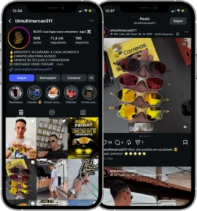 Perfil da BL Multimarcas no Instagram, cliente da Transcend E-commerce