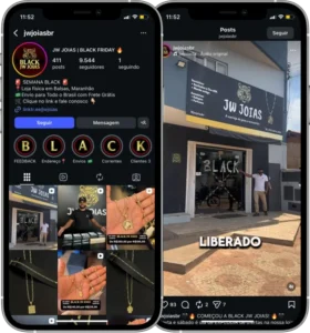 Perfil da JW Joias no Instagram, cliente da Transcend E-commerce