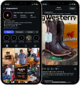 Perfil da Kingwesterm no Instagram, cliente da Transcend E-commerce